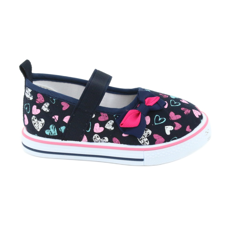 Ballerinat rusetti Atletico nahka insertti valkoinen laivastonsininen sininen vaaleanpunainen