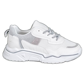 SHELOVET Lenkkarit Platform Glitterillä valkoinen