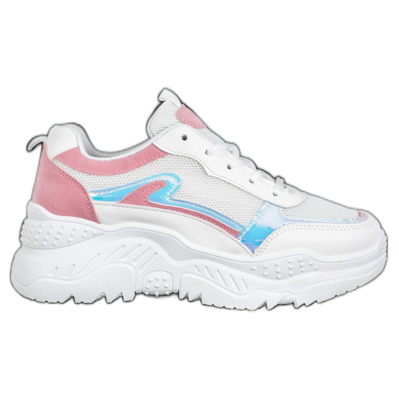 SHELOVET Valkoiset lenkkarit, joissa on holoefekti valkoinen monivärinen