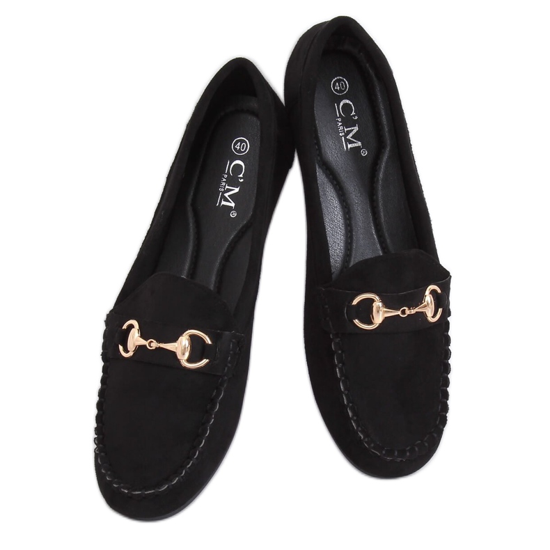 Mustat mokkanahkakengät 77-192 Musta