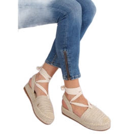 Naisten beige espadrilles sandaalit TU139P Beige