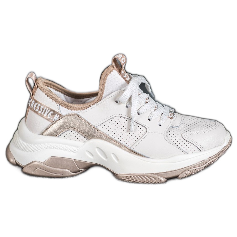 Goodin Avoimet nahkaiset lenkkarit valkoinen keltainen