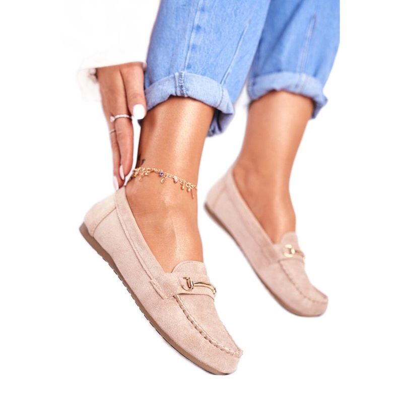 BUGO Beige naisten kengät mokkanahkaisilla 99-01A