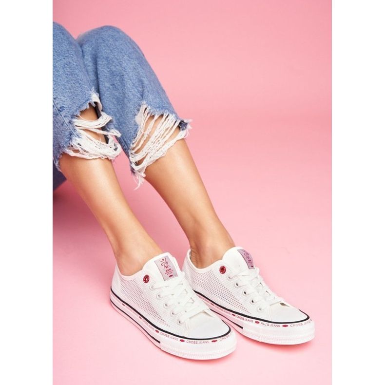 Cross Jeans Naisten lenkkarit Cross Farkut Valkoinen Mesh FF2R4016C