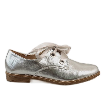 Hopeiset nauhakengät 188-233 harmaa