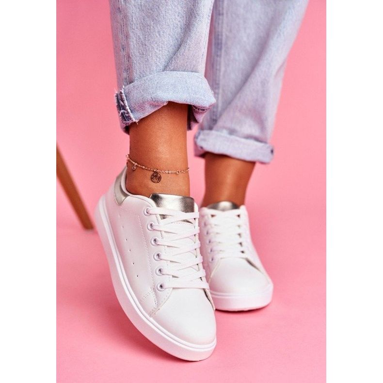 SEA Valkoiset urheilukengät, hopea kantapää LA85 valkoinen harmaa