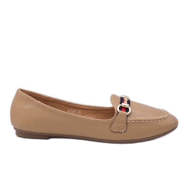 Khaki-kengät, eko-nahka-ballerinat 9F177 beige