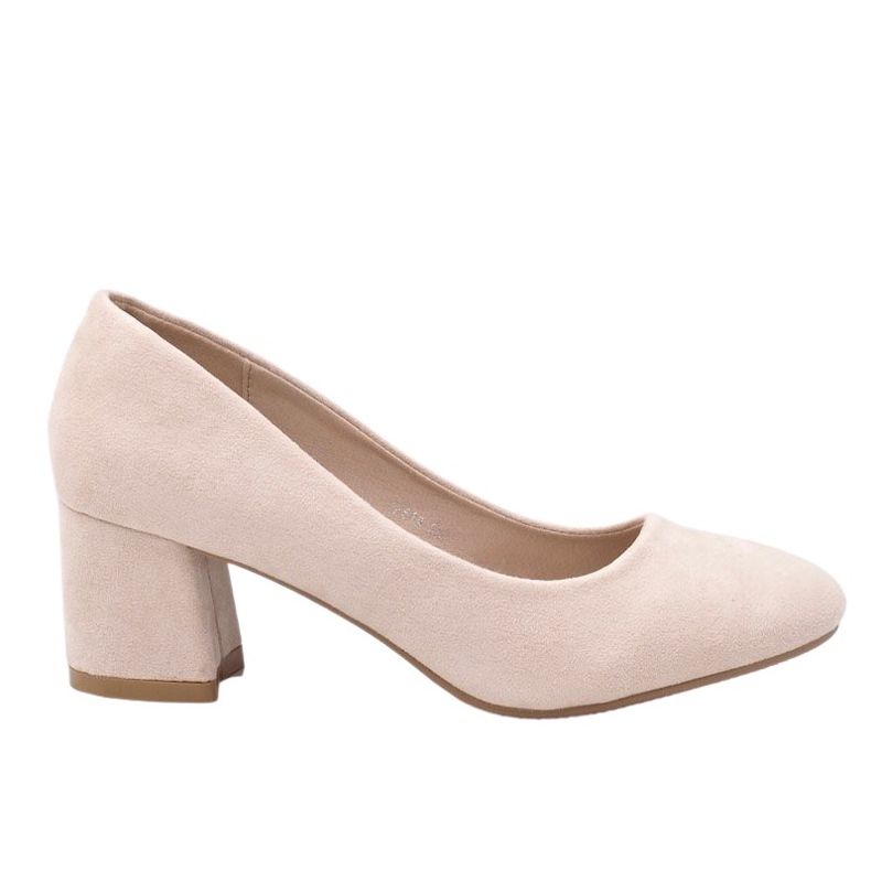 Beige pumput pylväässä, joka on valmistettu ekologisesta mokkasta JF619