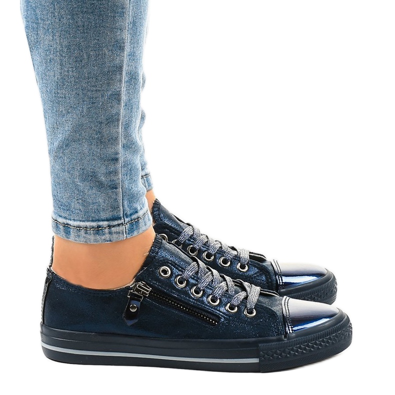 Tummansiniset kiiltävät lenkkarit TL-64 laivastonsininen