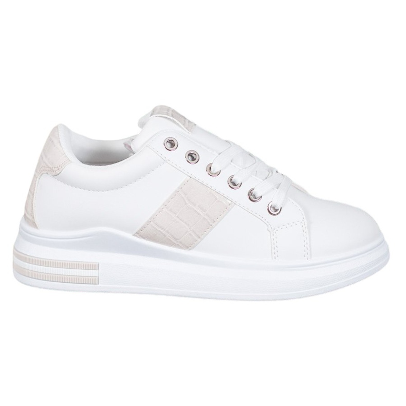 Weide Urheilukengät, joissa on beigenväriset lisäosat valkoinen