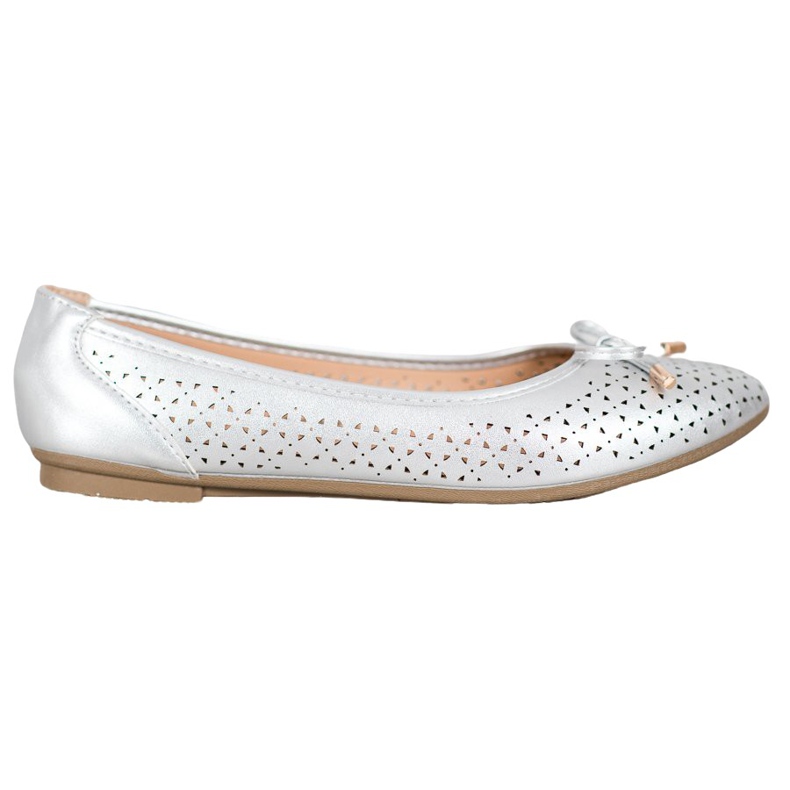 SHELOVET Avoin ballerina Eco -nahkaa harmaa