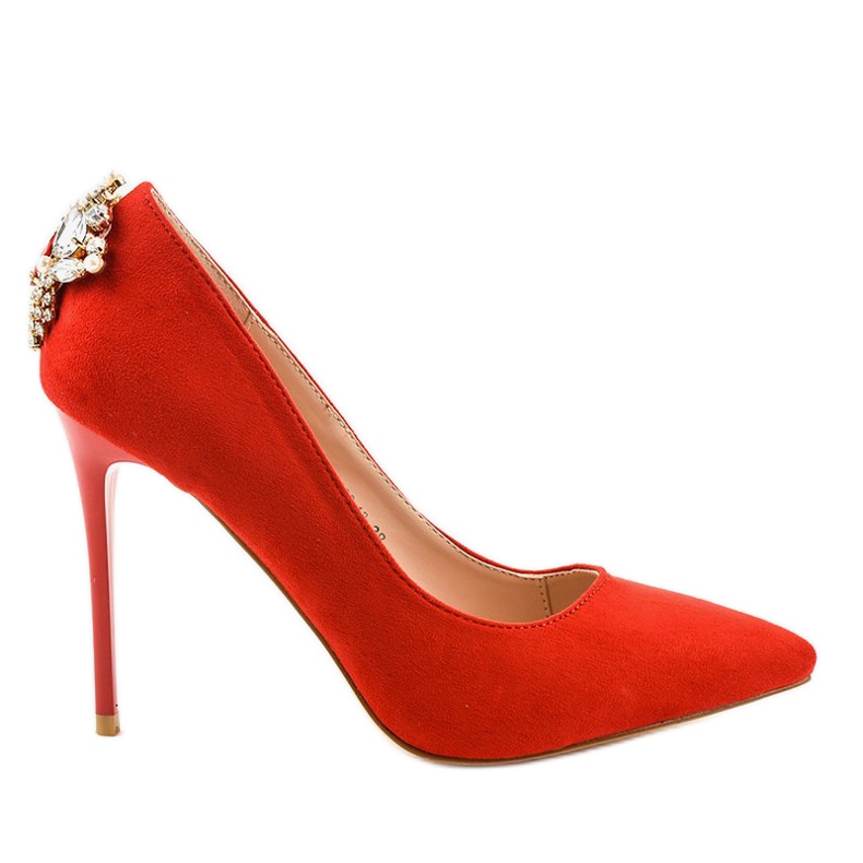 Punaiset klassiset korkokengät, joissa kuutio zirkonia 9229-13 punainen