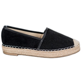 Best Shoes Mustat espadrillit kristalleilla keltainen