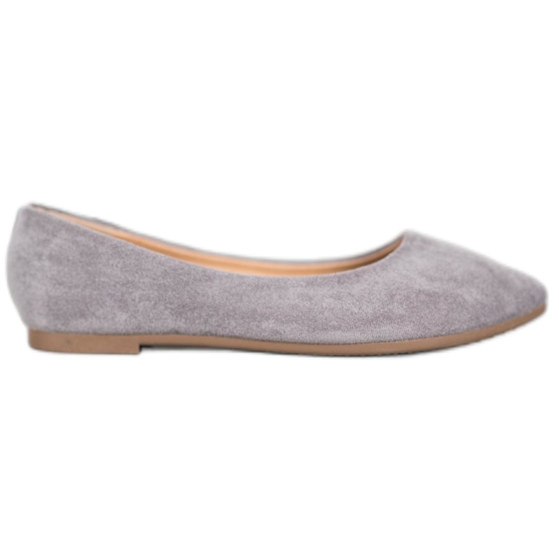 Klassiset mokkanahkaiset VINCEZA -ballerinat harmaa