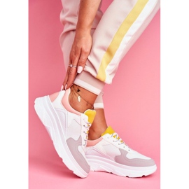 BUGO Valkoiset ja vaaleanpunaiset urheilukengät B0-545 valkoinen vaaleanpunainen