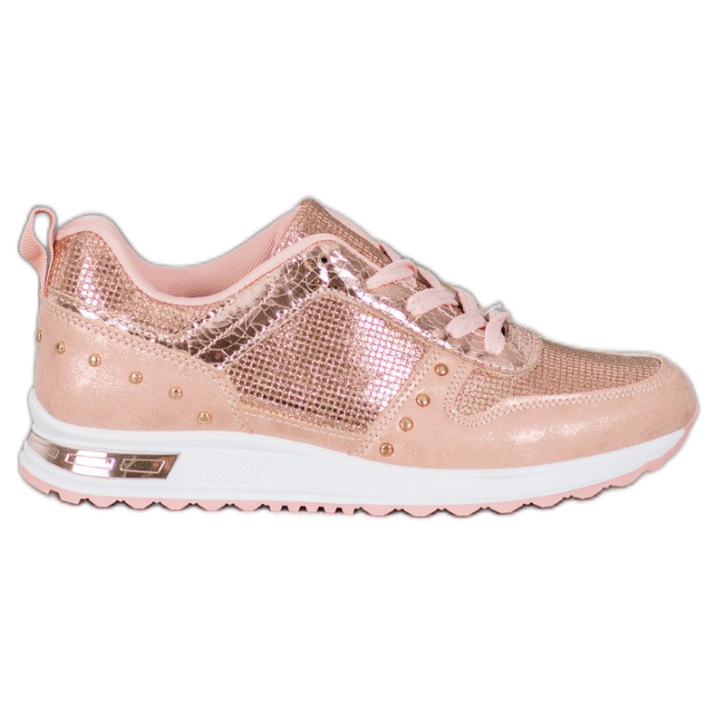 Emaks Kiiltävät lenkkarit lavalla vaaleanpunainen keltainen