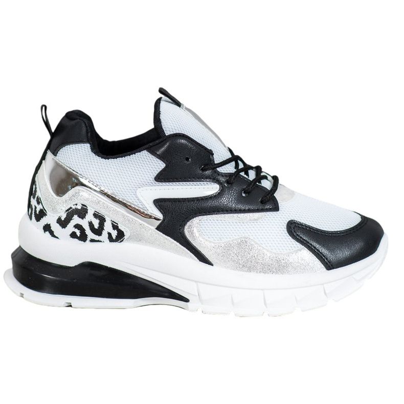 Ideal Shoes Tennarit mustilla lisäosilla valkoinen musta