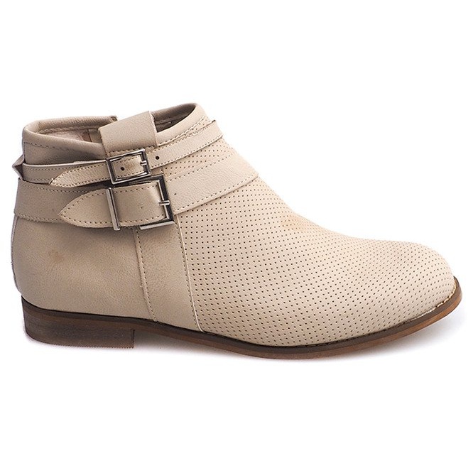 Avoimet saappaat vetoketjulla H208 Beige