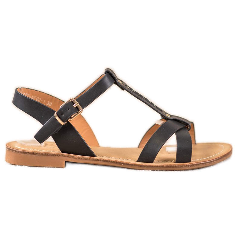 Small Swan Tyylikkäät mustat sandaalit