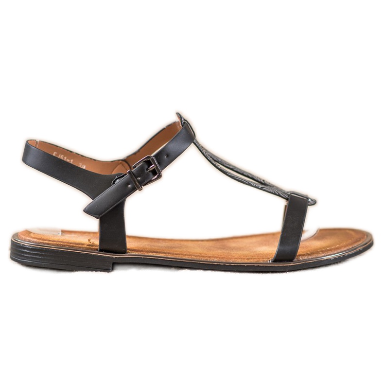 Small Swan Tyylikkäät sandaalit Eco -nahkaa musta