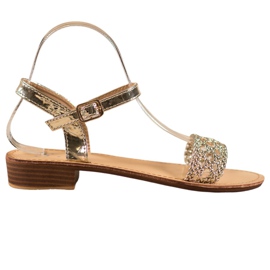 Small Swan Tyylikkäät punotut sandaalit kultainen