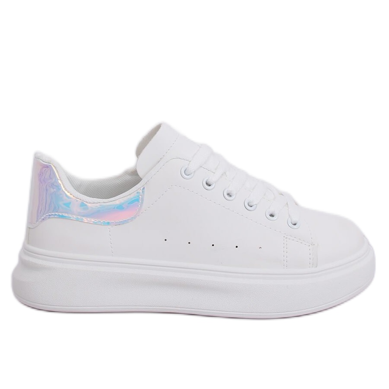 Valkoiset holografiset naisten lenkkarit A88-63 Hopea valkoinen