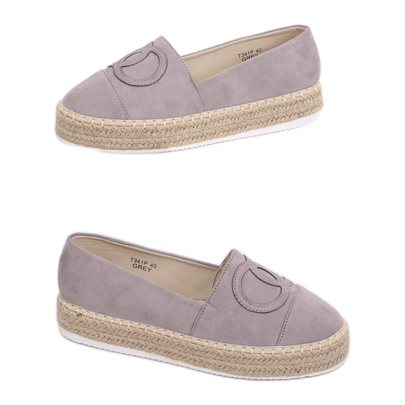 Harmaat espadrillit naisille T341P Harmaa