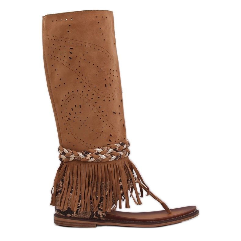 Boho-varvastossut, joissa kameli NS130P Camel-varsi ruskea