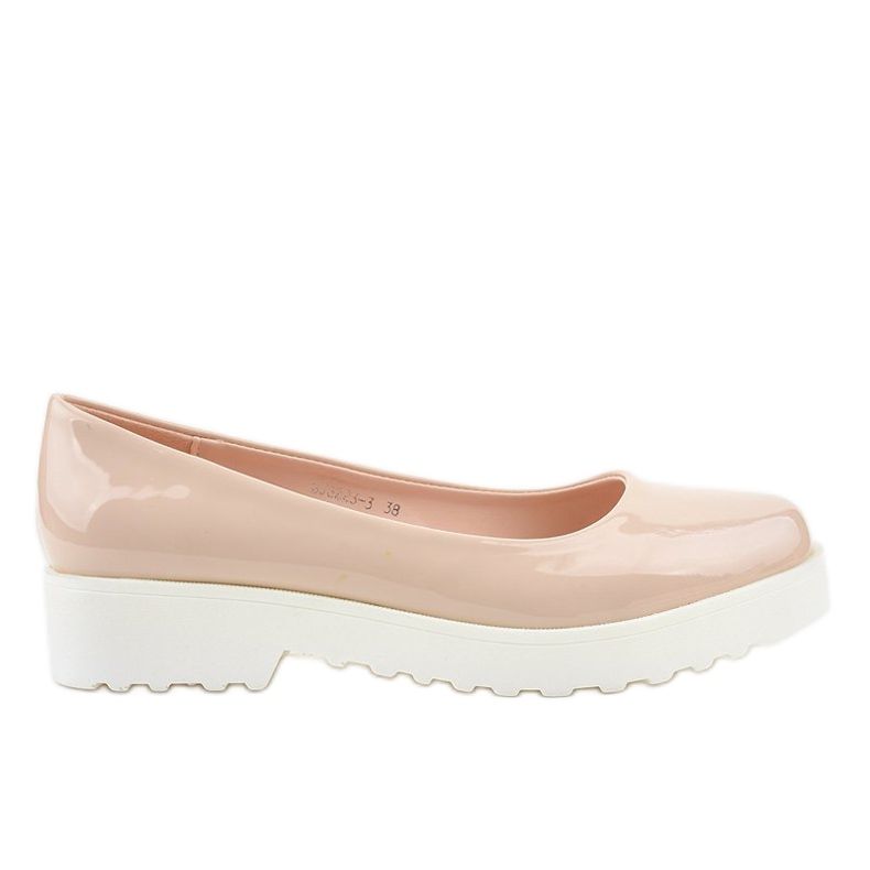 Beige, luista kiilakengät BJ6223-3