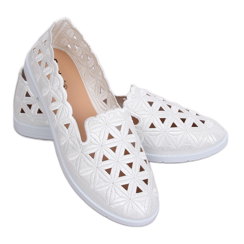 Valkoiset avoimet ballerinat JX79P Valkoinen