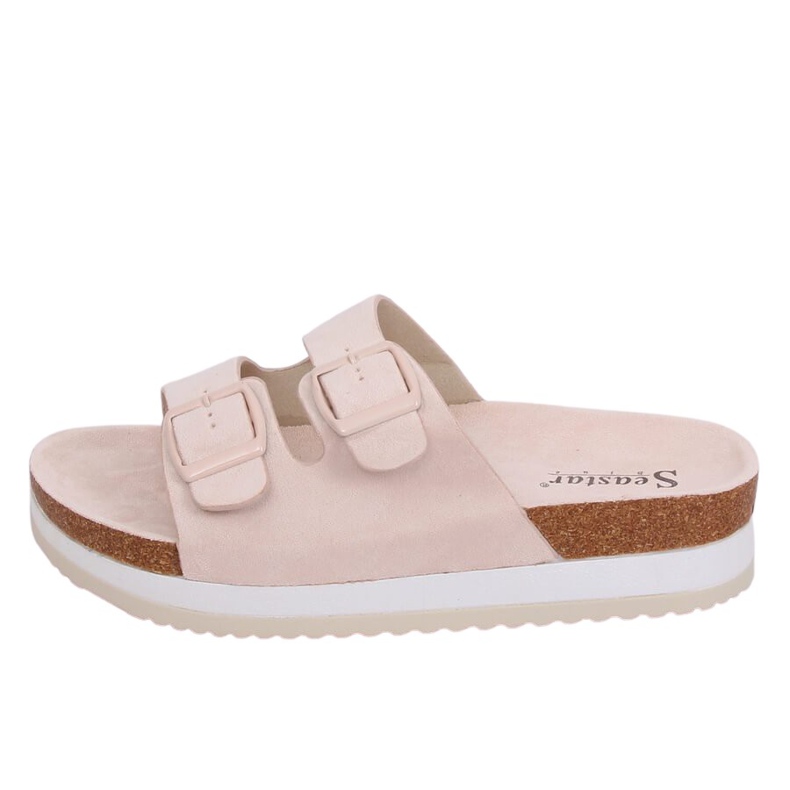 Beige scholki -tossut SS115P Beige monivärinen vaaleanpunainen