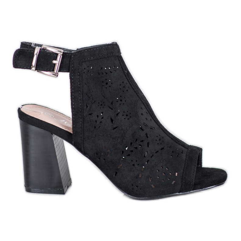 Mannika Sisäänrakennetut avoimet sandaalit musta