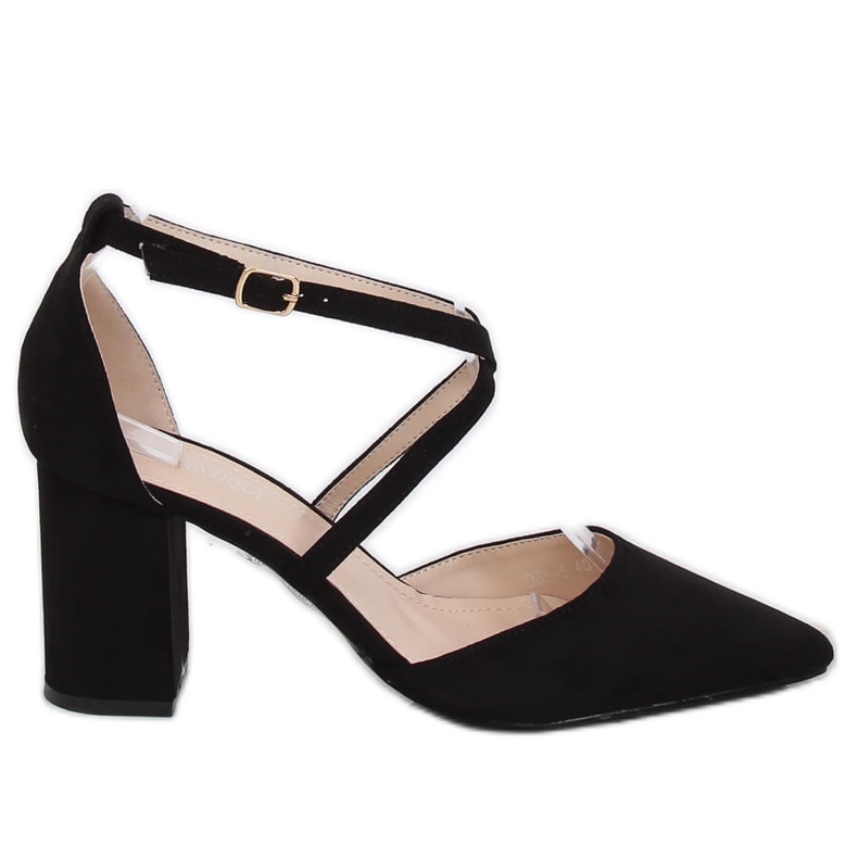 Avokkaat korkokengät leikattu musta D85-5 Musta