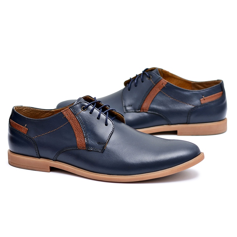 Bednarek Polish Shoes Miesten Brogues Bednarek Nahka Navy Blue Millo laivastonsininen