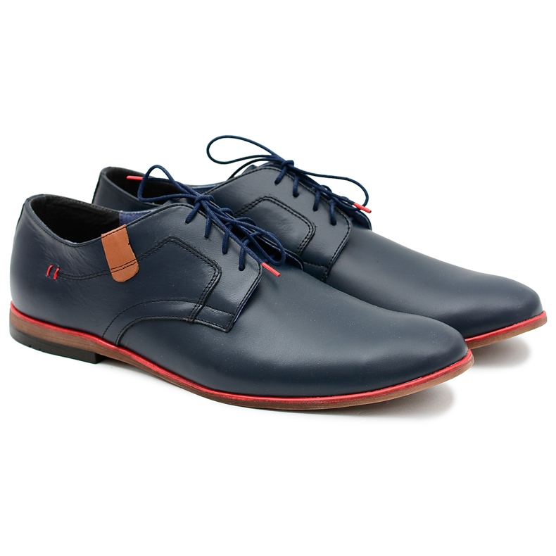 Bednarek Polish Shoes Miesten Brogues Bednarek Elegant Nahka Navy Blue Nikolas laivastonsininen