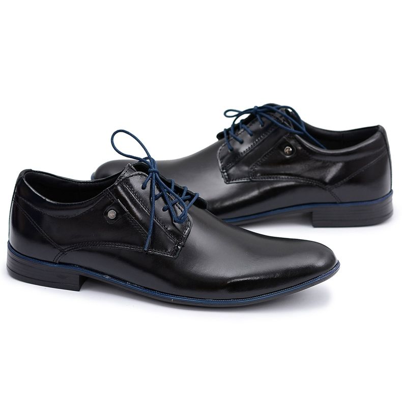 KOMODO Musta nahka tyylikäs kengät Massimiliano