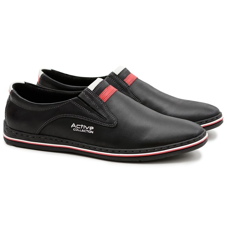 Joker Slip-on musta nahka miesten kengät Mellos