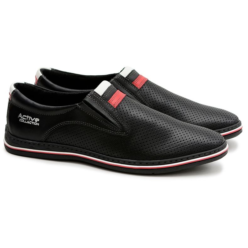 Joker Nahkaiset miesten mustat Slip-On-kengät Mello