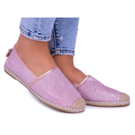 Lu Boo Glitter Naisten vaaleanpunaiset Espadrilles Slip On Miravet vaaleanpunainen