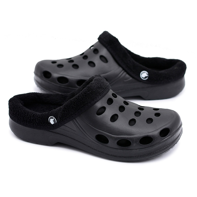 Flameshoes Miesten tossut Lämmin sandaalit Musta Kroks Eva