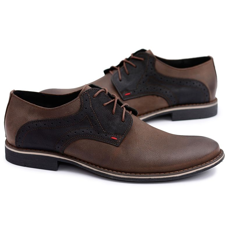 Neex | Control Ruskea nahka Puolan miesten kengät