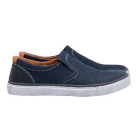 Neex | Puolalaiset Slip-On-nahkaiset miesten jazz-kengät tummansininen