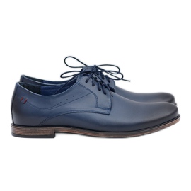 Nikopol Navy Blue Leather Miesten kengät James tummansininen