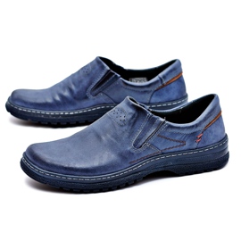 KOMODO Miesten Brogues Navy Blue Nahkakengät Ylisuuret Modest tummansininen