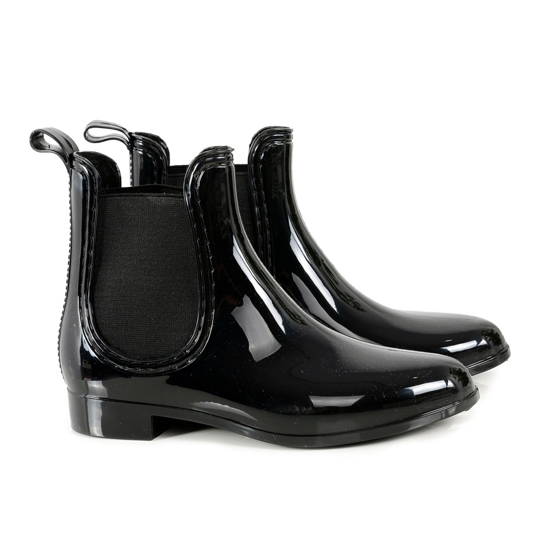 Naisten lakatut mustat slip-on galoshes