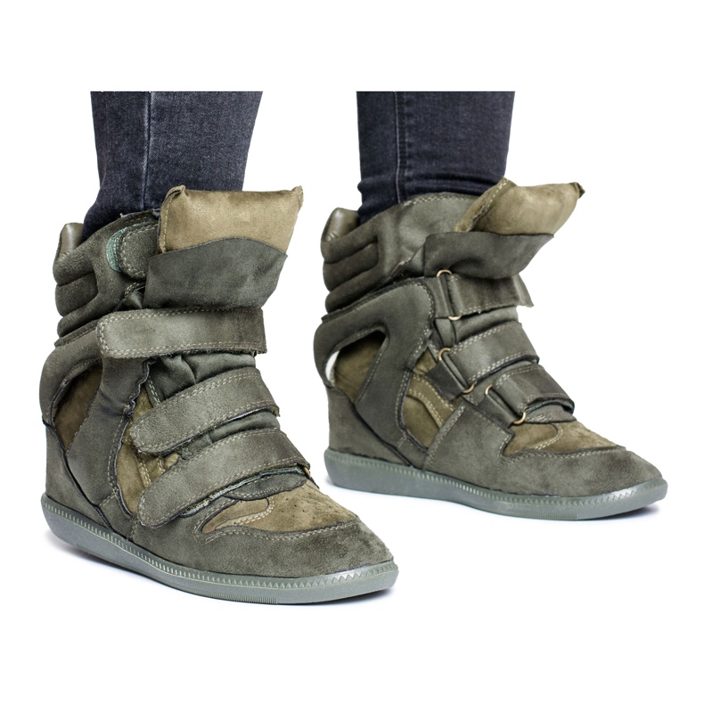 Naisten Lu Boo -tennarit tarranauhalla Olive Alexis vihreä