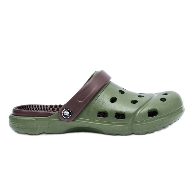 Flameshoes Miesten puutarhatossut Kroks Eva Green ruskea vihreä