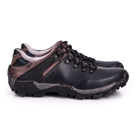 Bednarek Polish Shoes Miesten nahkaiset vaelluskengät Filippo tummansininen