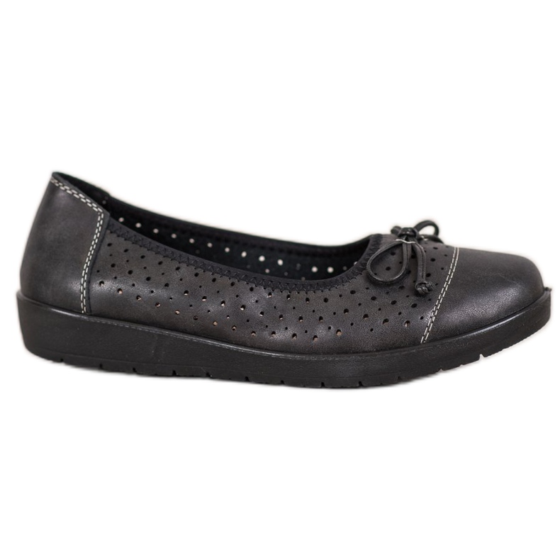 SHELOVET Avoin ballerina Paltformilla musta