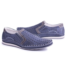 Iguana Miesten Slip-On-nahkakengät Mesner Navy Blue tummansininen